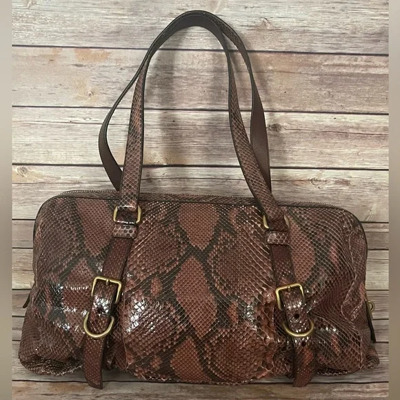 PRADA Pitone Python Snake Jeweled Shoulder Bag - Picture 8 of 13